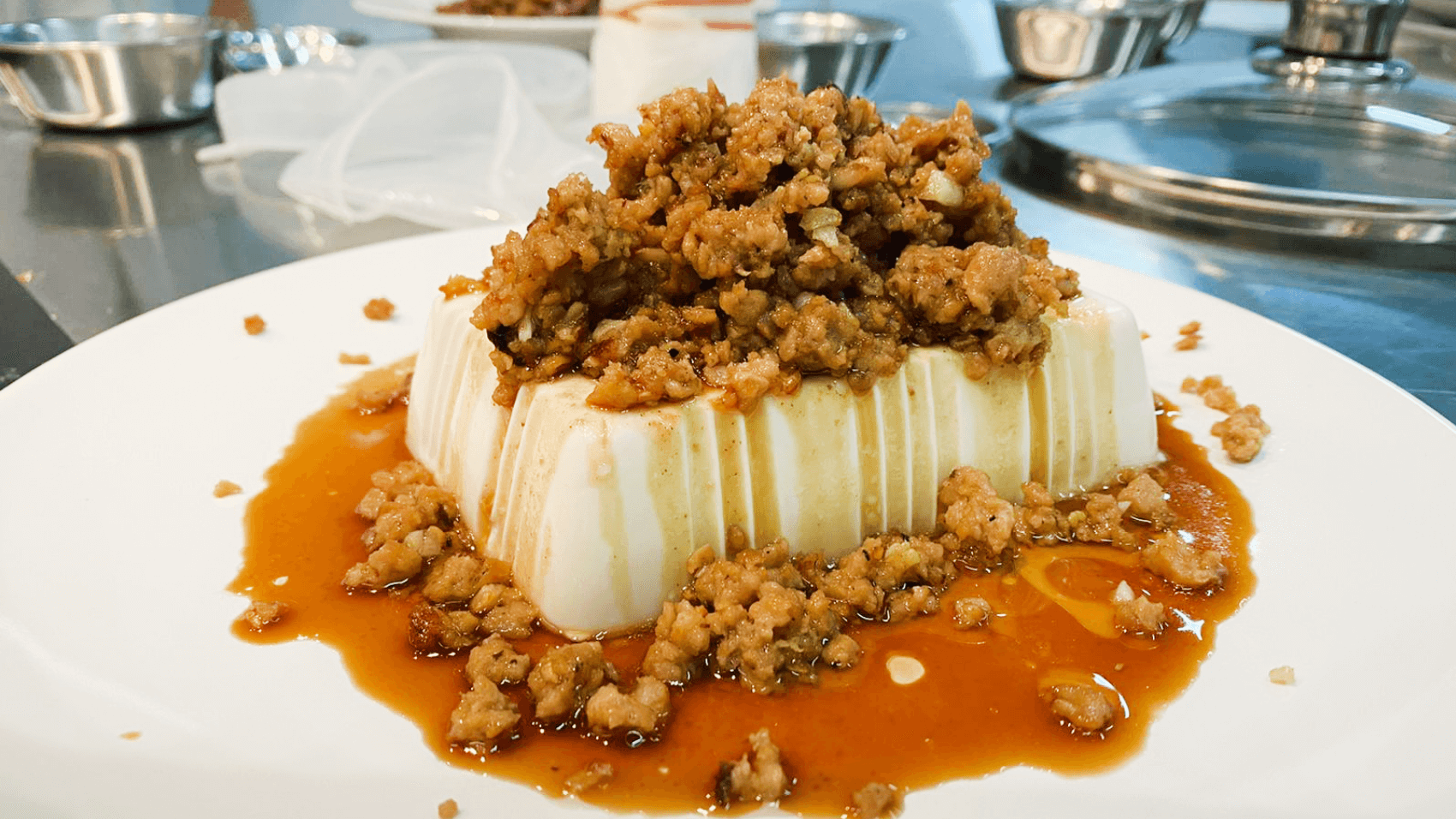 Steamed Tofu with Minced Meat