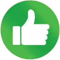 thumb up green round