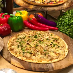 Szechuan Hot Bean Paste Pizza With Minced Plant-based yumeat™ & Spring Onion